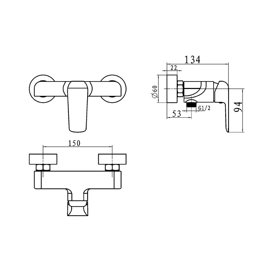 Novaservis - Душ смесител NOBLESS TINA, лъскав хром