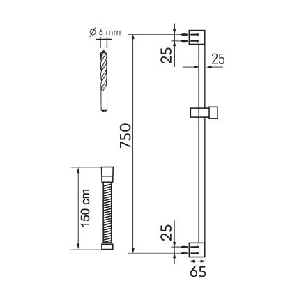 Novaservis - Душ комплект ECO матов черен
