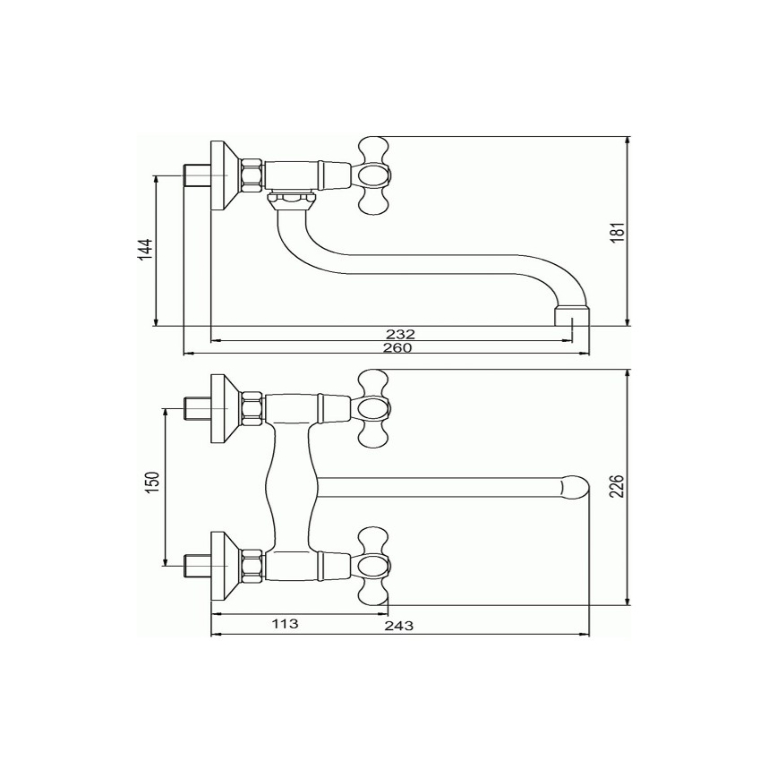 Novaservis - смесител за мивка/умивалник TITANIA RETRO в лъскав хром