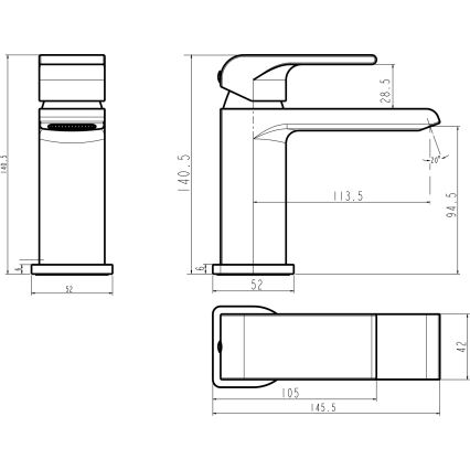 Novaservis - Смесител за умивалник NOBLESS SHARP лъскав хром