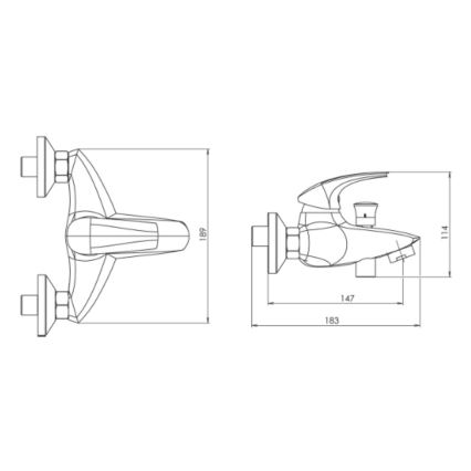 Novaservis - Смесител за вана METALIA, лъскав хром