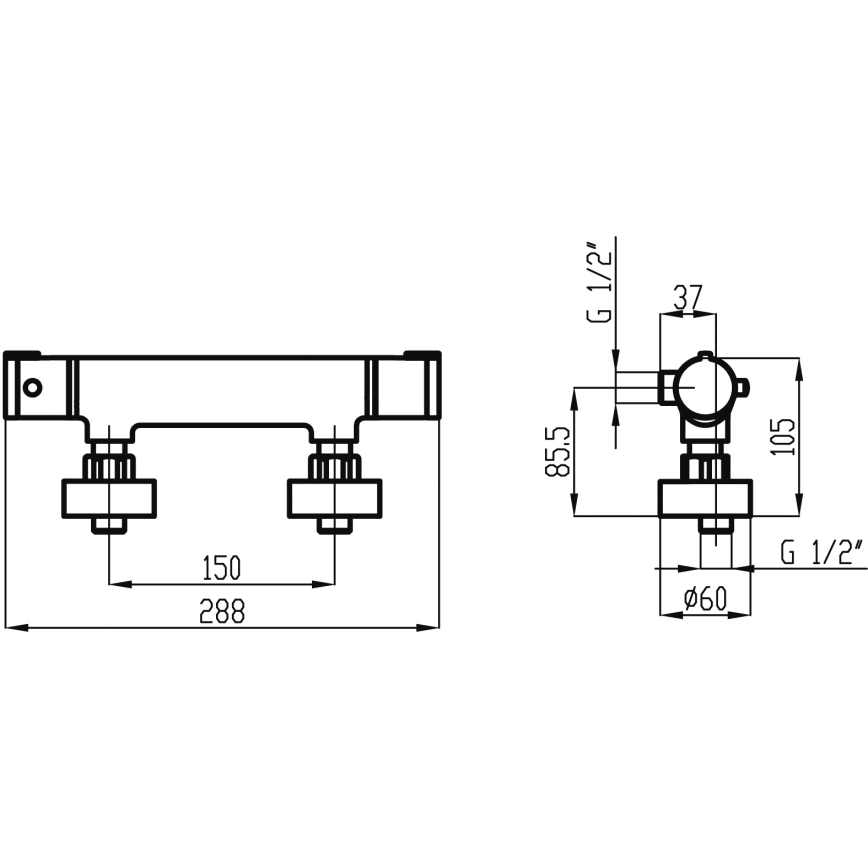 Novaservis - Термостатичен кран за душ METALIA лъскав хром
