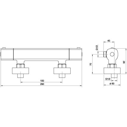 Novaservis - Термостатичен кран за душ METALIA лъскав хром