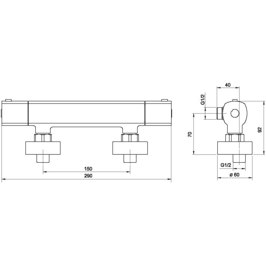 Novaservis - Термостатичен кран за душ METALIA лъскав хром