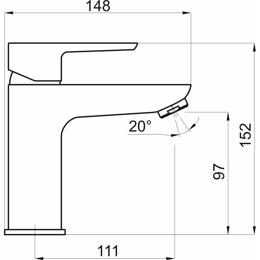 Novaservis - Кран за мивка METALIA ECO 15,2 см матов черен