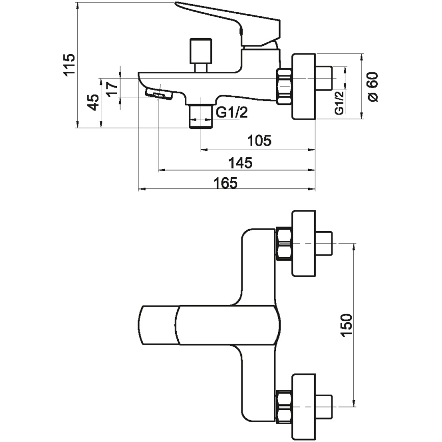 Novaservis - Кранче за баня NOBLESS EGO лъскав хром