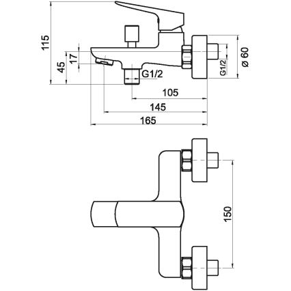Novaservis - Кранче за баня NOBLESS EGO матов черен