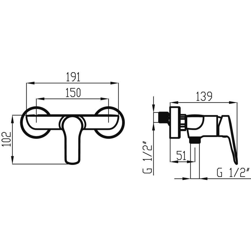 Novaservis - Кранче за душ METALIA лъскав хром