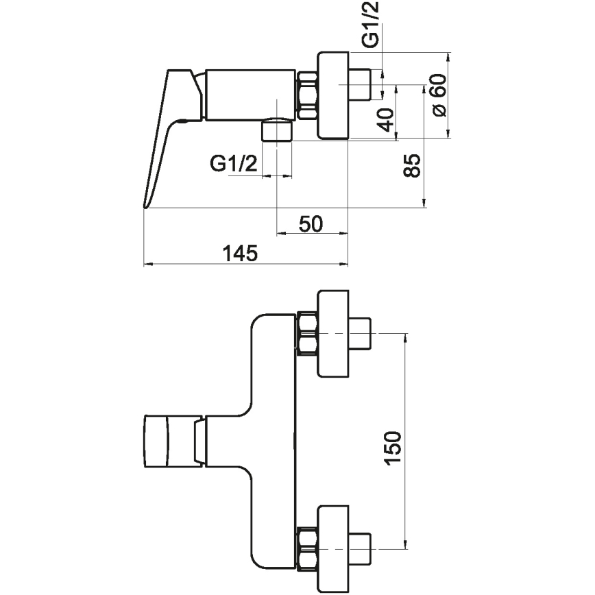 Novaservis - Кранче за душ NOBLESS EGO лъскав хром