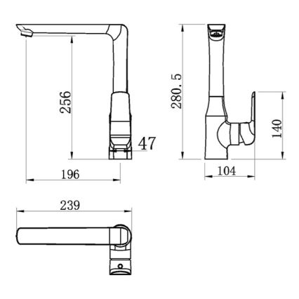 Novaservis - Кухненски смесител NOBLESS TINA, черен
