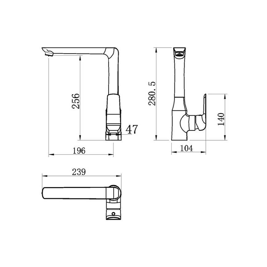 Novaservis - Кухненски смесител NOBLESS TINA, черен