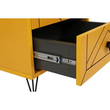 Нощно шкафче LUNA 55x50 cм жълто