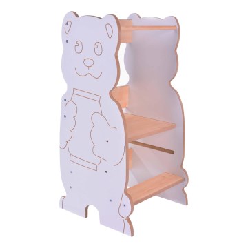 Образователна кула BEAR бял/клен
