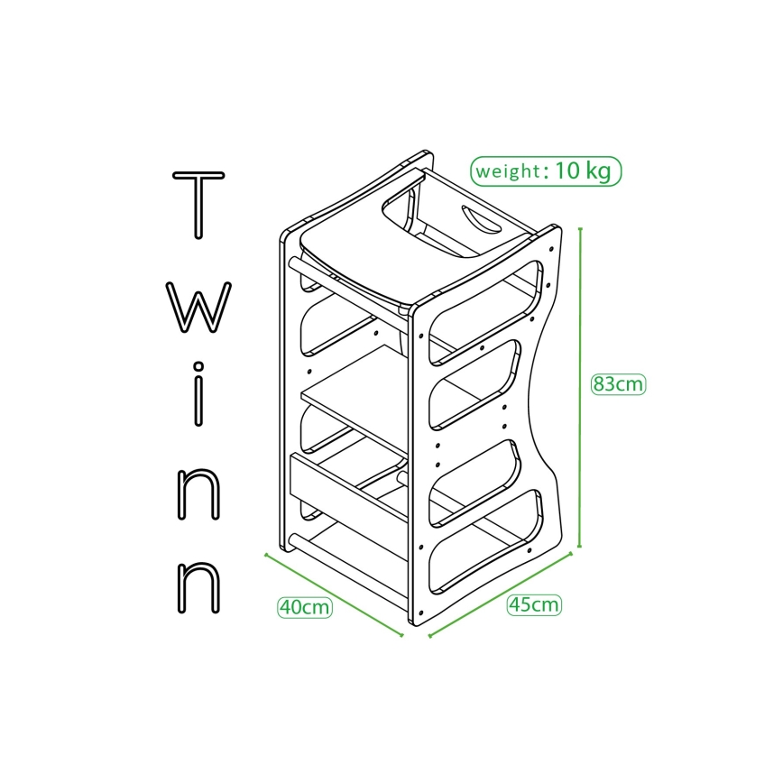 Обучителна кула TWINN 83x45 см кафява