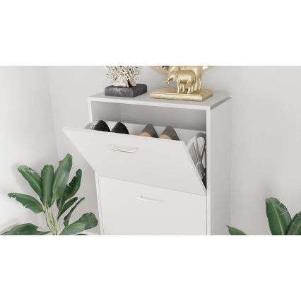 Обувен шкаф PIGO 60x109x25 см бял