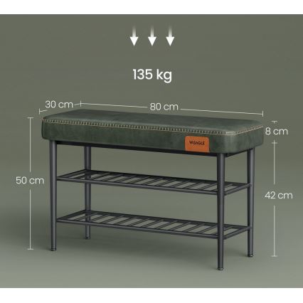 Обувница ANDOR зелена/черна