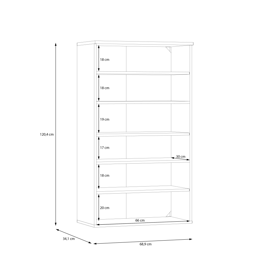 Обувница ETON дъб artisan/зелена