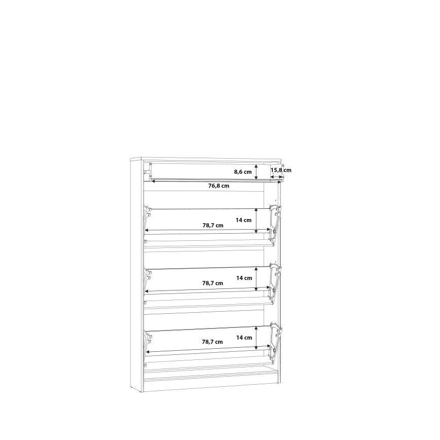 Обувница KAVI, дъб Artisan