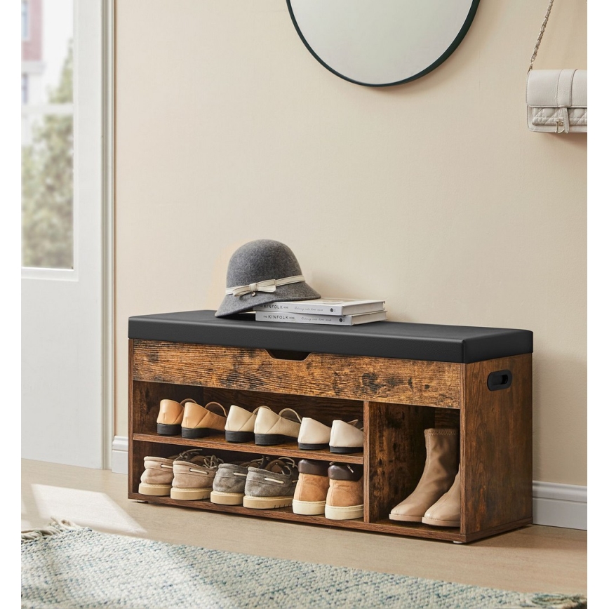 Обувница VOREN кафява/черна