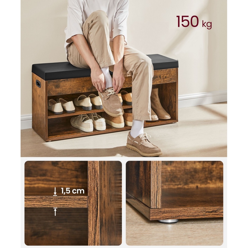 Обувница VOREN кафява/черна