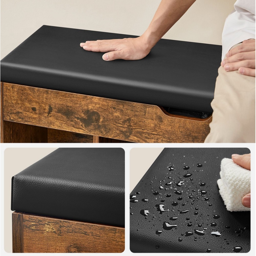 Обувница VOREN кафява/черна