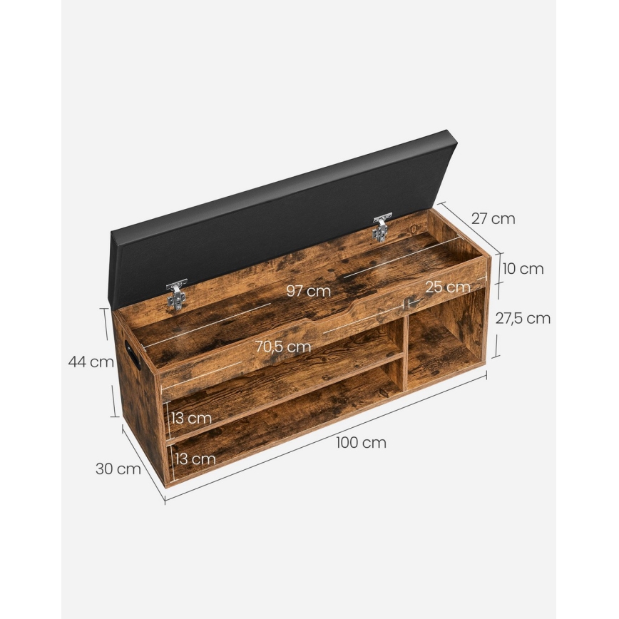 Обувница VOREN кафява/черна