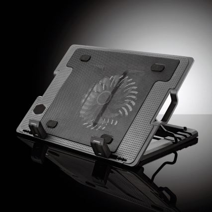 Охлаждаща подложка за лаптоп с 1 вентилатор 2xUSB черна