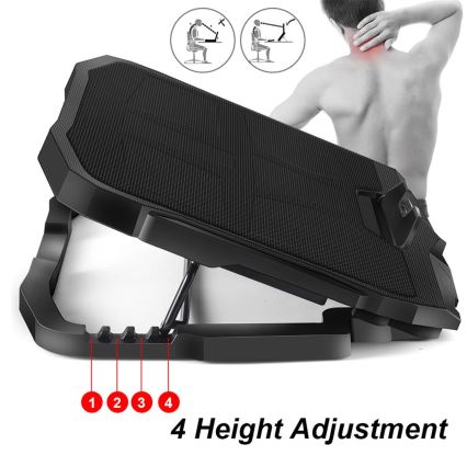 Охлаждаща подложка за лаптопи с 4 вентилатора 2xUSB черна