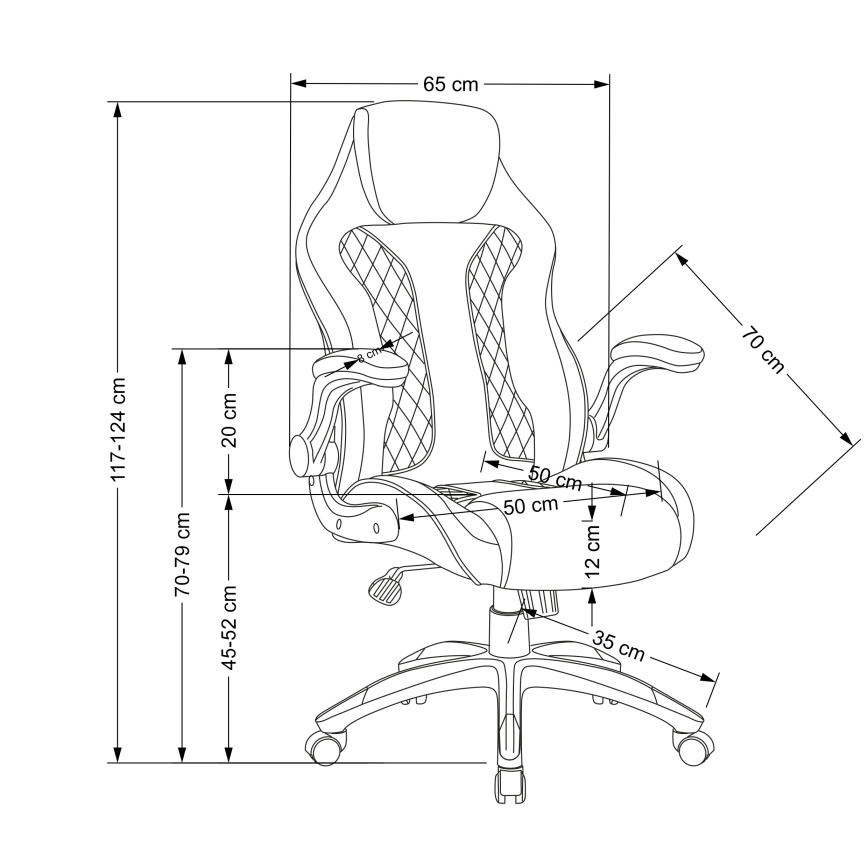 Офис стол HAME черен/сив