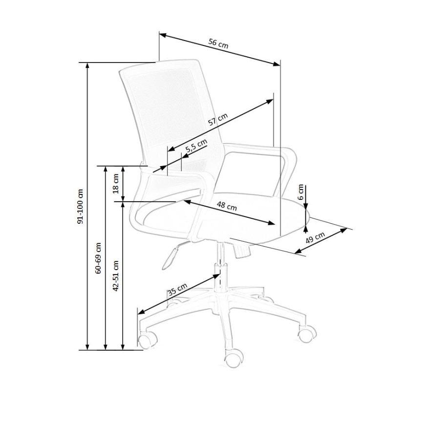 Офис стол TONA, черен