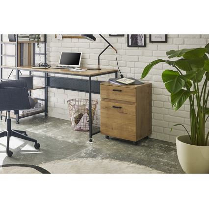 Офисен мобилен шкаф MIRANE, дъб