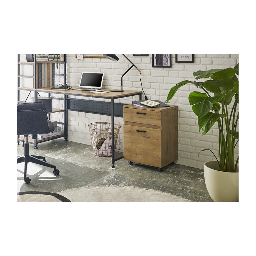 Офисен мобилен шкаф MIRANE, дъб