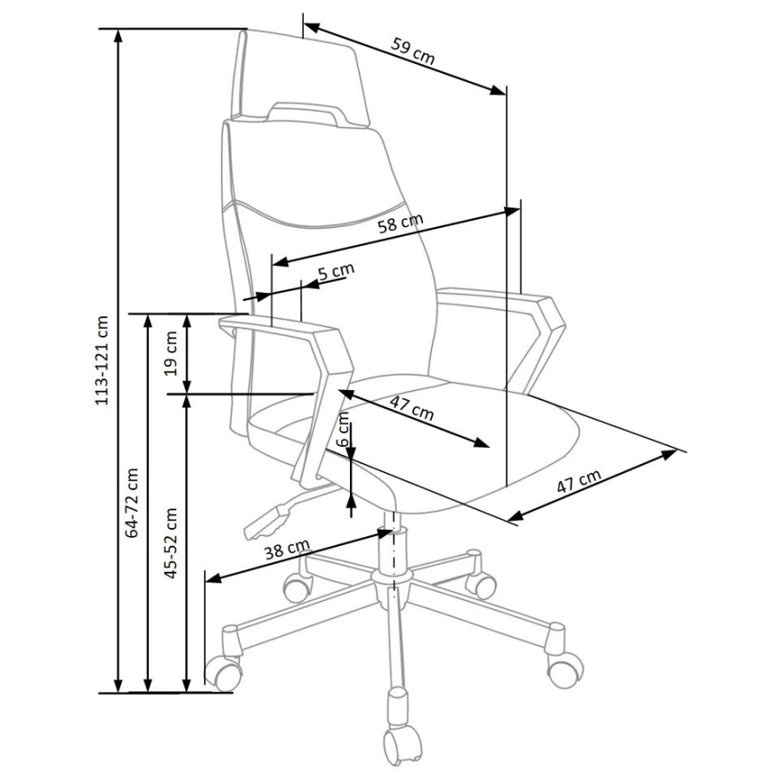Офисен стол ELUN черен/сив
