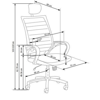Офисен стол MIRI черен/бял