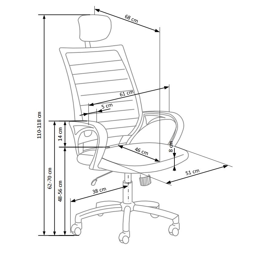 Офисен стол MIRI черен/бял