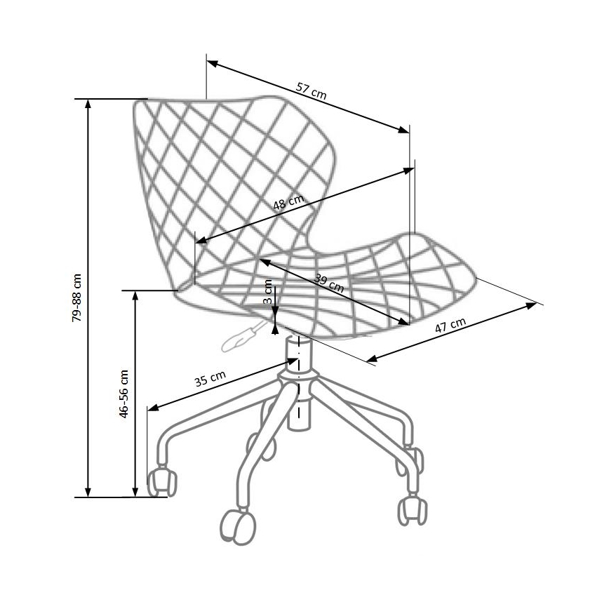 Офисен стол MUNA бял/сив