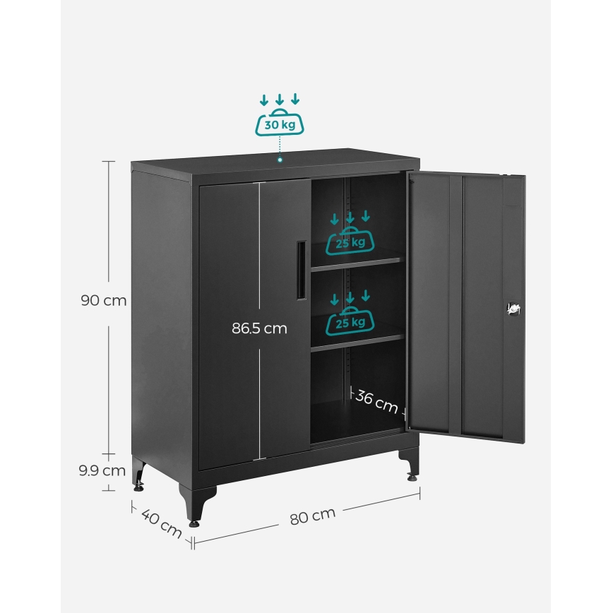 Офисен шкаф KAZE 80x40 см черен
