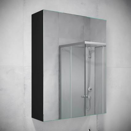 Огледален шкаф за баня HENRY 65x50 см черен