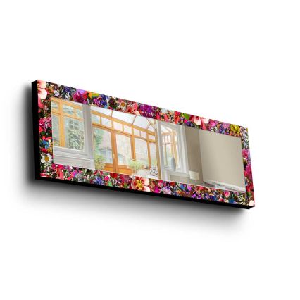 Огледало 120x40 см бор/цветя
