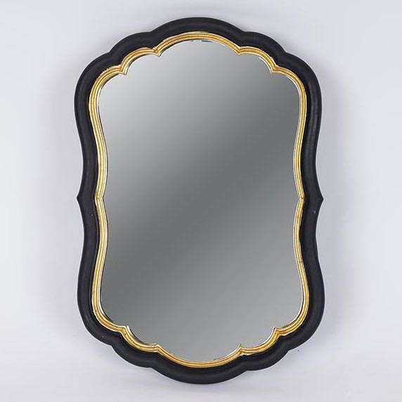 Огледало 34,5x23,2 cm черен/златист