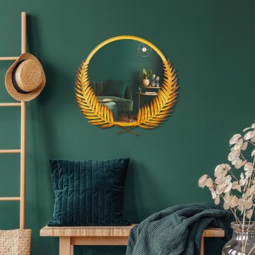 Огледало PALM 59x57 см златист