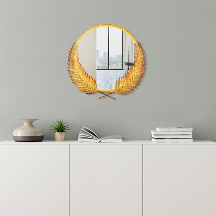 Огледало PALM 59x57 см златист
