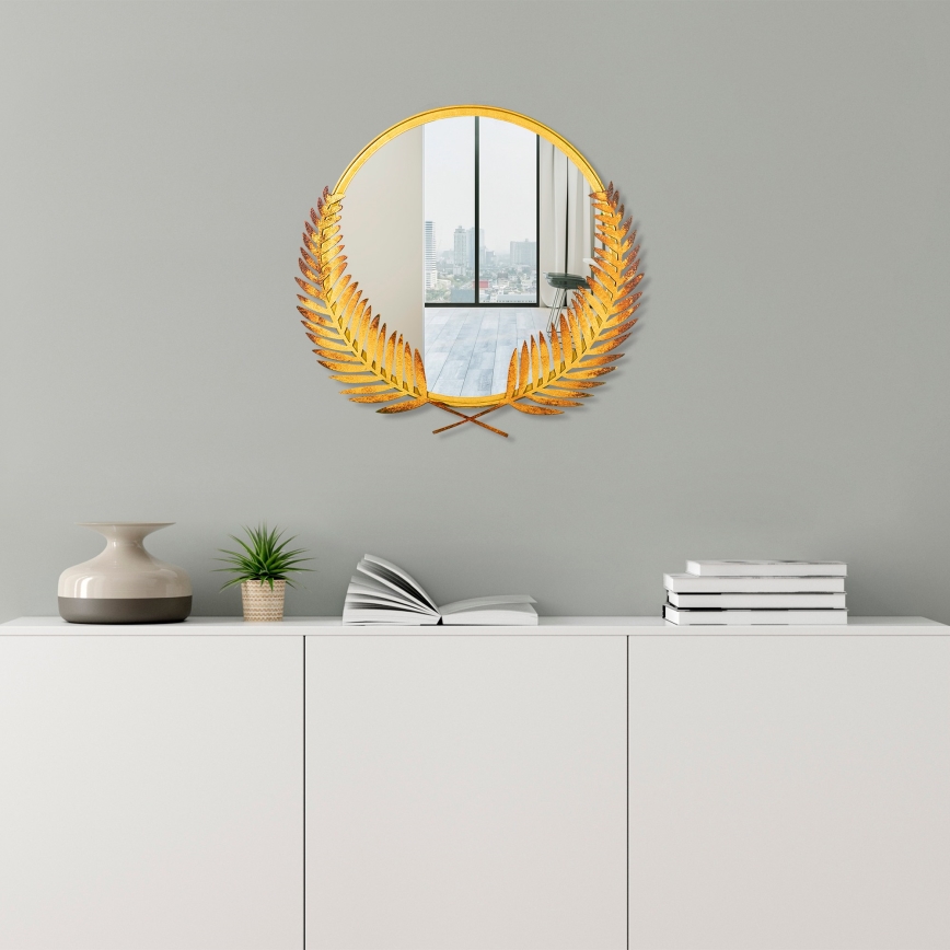 Огледало PALM 59x57 см златист