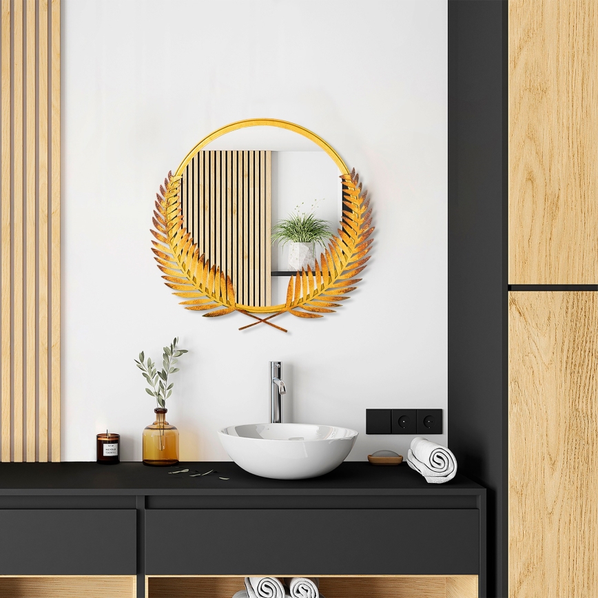 Огледало PALM 59x57 см златист