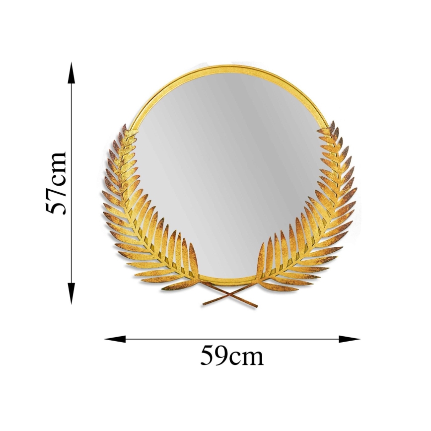 Огледало PALM 59x57 см златист