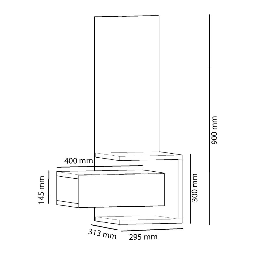 Огледало с рафт STELLA 90x49 cм кафяво/антрацит