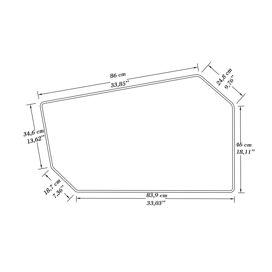 Огледало TARZ 49x86 см бял