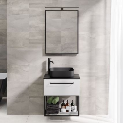 Огледало за баня BORGSTED 60x80 см, черно