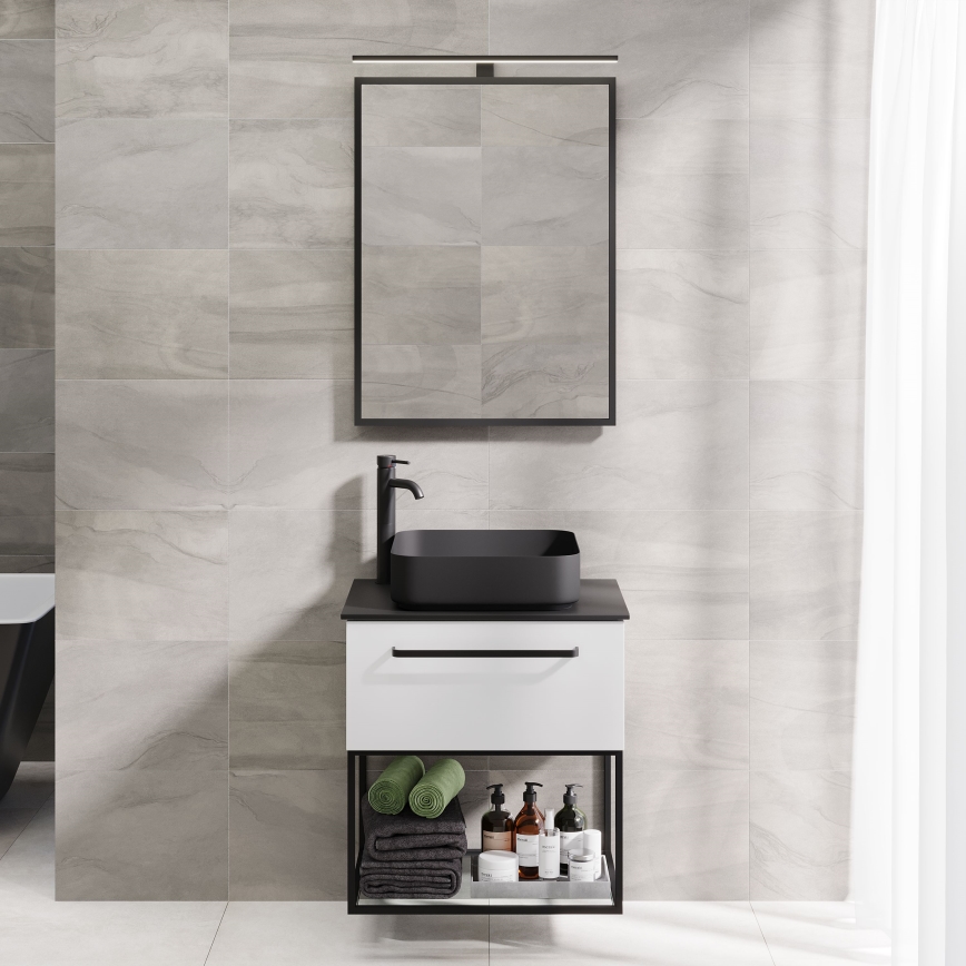 Огледало за баня BORGSTED 60x80 см, черно