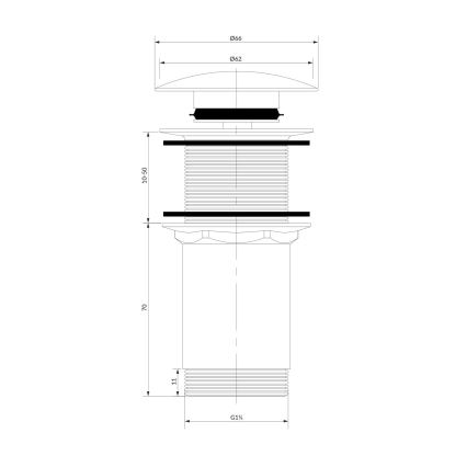 OMNIRES A716CR - Click-Clack сифон за мивка пр. 6,6 см, лъскав хром